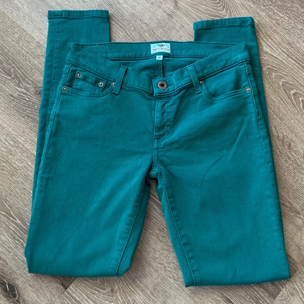 Fossil Teal Super Skinny Jeans Size 28